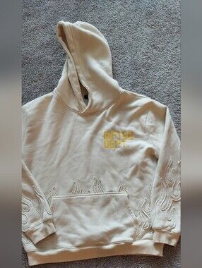 Gftd LA Cream 'Gifted Dept.' Hoodie with Flame Embroidery